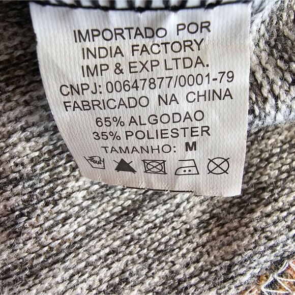 India Factory Hand-Painted Tunic Cowl Neck Art Top Size M One Of A Kind Piece - Picture 8 of 16